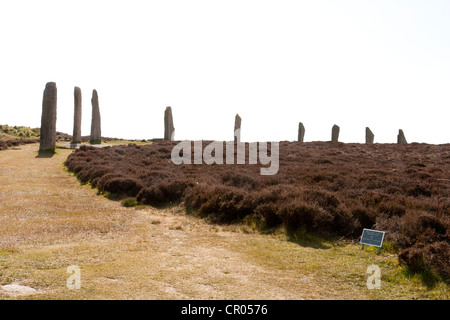 Der Ring of Brodgar auf den Orkney-Inseln - Silhouette Stockfoto