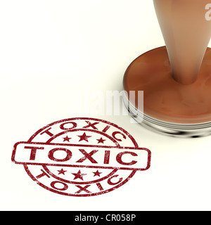 Giftige Stempel zeigt giftige und schädliche Substanz Stockfoto