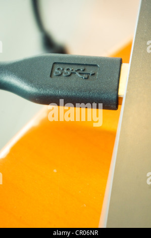 neue USB-Schnittstelle, die schneller als USB 2.0 zur Verfügung stellen. USB 3.0 oder Super-Speed USB. Stockfoto