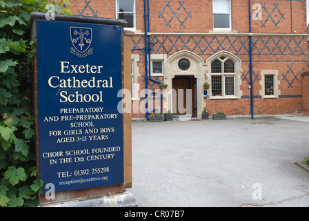 Eintritt in Exeter Kathedrale-Schule, eine private Grundschule in Exeter, Devon, england Stockfoto