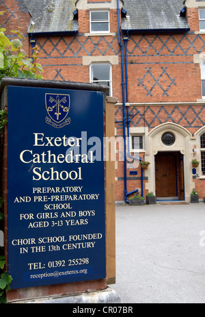 Eintritt in Exeter Kathedrale-Schule, eine private Grundschule in Exeter, Devon, england Stockfoto