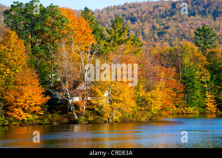 Sallys Teich im Herbst, Westen Bolton, Quebec, Kanada Stockfoto