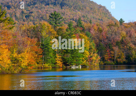 Sallys Teich im Herbst, Westen Bolton, Quebec, Kanada Stockfoto