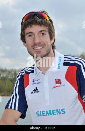 Zac Kauf MBE am Rudersee Redgrave-Pinsent, Themse, Reading, Vereinigtes Königreich. Stockfoto