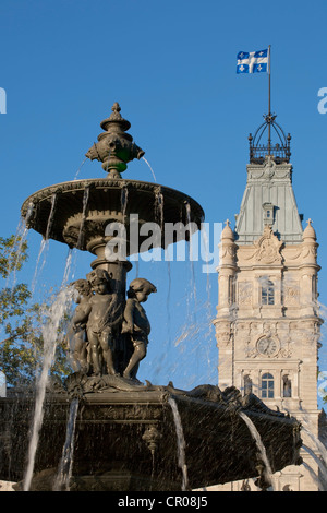 Fontaine de Tourny, Tourny Brunnen, Quebec Parlamentsgebäude, nationale Versammlung von Quebec, Quebec, Kanada Stockfoto