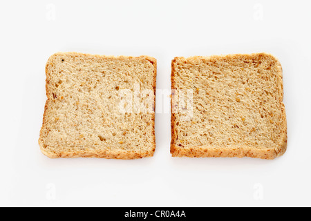 Zwei Scheiben Vollkorn-toast Stockfoto