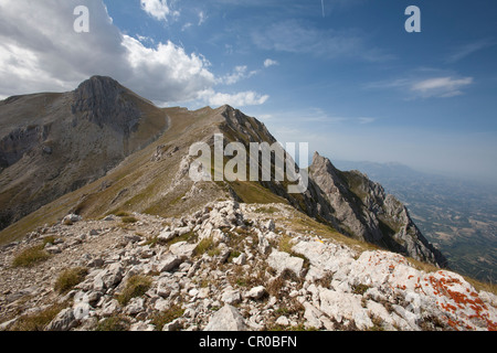 Blick auf Monte Camicia, 2564m, Parco Nazionale del Gran Sasso e Monti della Laga, l ' Aquila, Italien, Europa Stockfoto