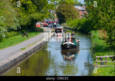 Schmale Boote am Llangollen Kanal bei Ellesmere North Shropshire England UK Stockfoto