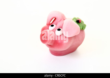 Schwein als ein Symbol des Glücks, gemacht aus marzipan Stockfoto