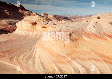 Sanddünen, verwandelte sich in Felsen, Sandstein-Formationen, Coyote Buttes North, Paria Canyon-Vermilion Cliffs Wilderness, Page, Arizona Stockfoto