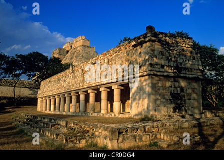 Mexiko Yucatan State archäologische Maya-Stätte von Uxmal Website aufgeführt als Weltkulturerbe durch die UNESCO Gouverneur Palast et Pyramide Stockfoto