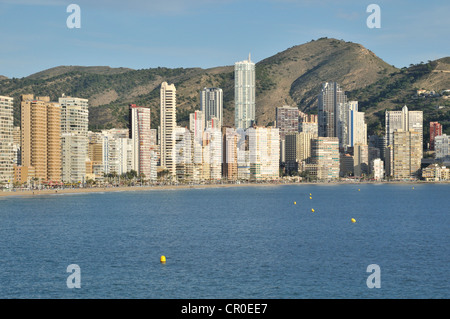 Skyline von Benidorm, Costa Blanca, Spanien, Europa Stockfoto