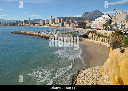 Strand von Benidorm, Costa Blanca, Spanien, Europa Stockfoto