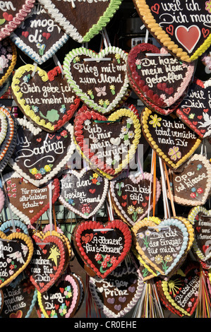 Lebkuchen Herz, Oktoberfest, München, Bayern, Deutschland, Europa Stockfoto