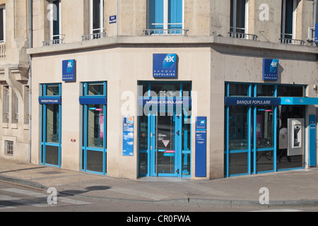 Die Banque Populaire Niederlassung in Verdun, Maas, Lothringen, Frankreich. Stockfoto