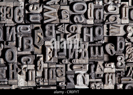 Alten führen Typ für Buchdruck Stockfoto