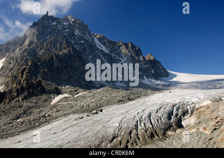 Schmelzende Gletscher in den Alpen, Orny Gletscher, Wallis, Schweiz, Europa Stockfoto