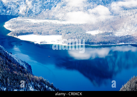 Lake Königssee im Winter, Alpen, Bayern, Deutschland, Europa Stockfoto