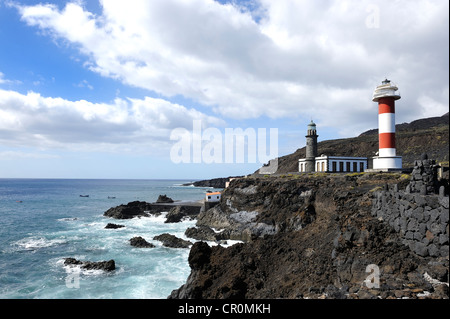 Alten und neuen Leuchtturm Faro de Fuencaliente, La Palma, Kanarische Inseln, Spanien, Europa, PublicGround Stockfoto