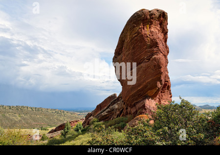 Eisberg Rock, roter Sandstein, Red Rocks Park, Denver, Colorado, USA Stockfoto