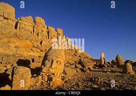 Türkei östliche Anatolien Nemrut Dagi Mount Nemrut als Weltkulturerbe durch die UNESCO Antiochos Heiligtum Ostterrasse Stockfoto