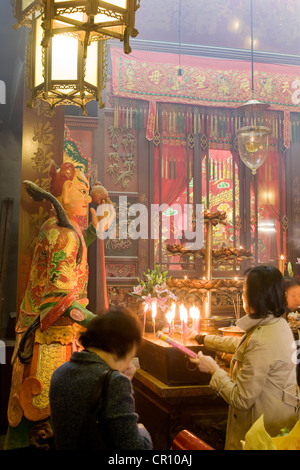 China, Hongkong, Causeway Bay, Tin Hau Tempel Road, Tin Hau Tempel datiert 18. Jahrhundert zu Ehren der Göttin des Meeres Stockfoto