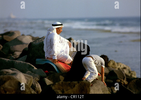 Szenen auf der Jeddah Corniche, die etwa 30 km entlang der Urlaubsort an der Küste der Stadt erstreckt. Stockfoto