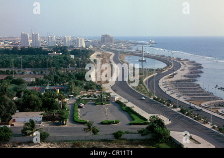 Szenen auf der Jeddah Corniche, die etwa 30 km entlang der Urlaubsort an der Küste der Stadt erstreckt. Stockfoto