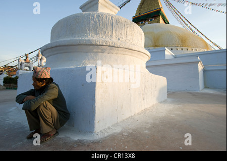 Nepal, Kathmandu-Tal als Weltkulturerbe der UNESCO, Bagmati Zone, buddhistische Stupa von Bodnath aufgeführt Stockfoto