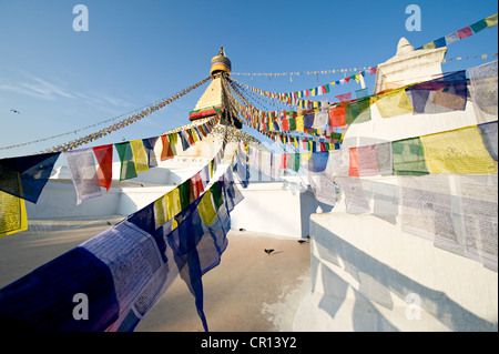 Nepal, Kathmandu-Tal als Weltkulturerbe der UNESCO, Bagmati Zone, buddhistische Stupa von Bodnath aufgeführt Stockfoto