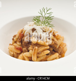 Nahaufnahme von Teller sardische pasta Stockfoto