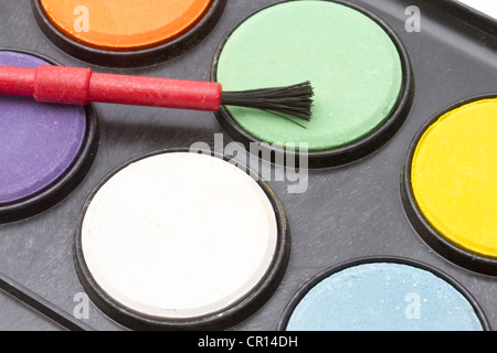 Hintergrund der Wasser-Farbpaletten Stockfoto