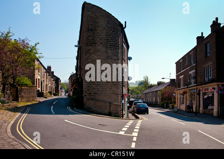 Kinder Road & Market Street, Hayfield, Derbyshire UK. Stockfoto