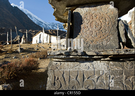 Nepal, Bagmati Zone, Langtang National Park, (3900m), Kyanjin Gompa (buddhistisches Kloster) Stockfoto