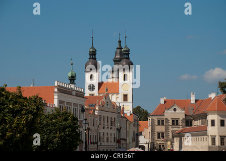 Hauptplatz, Telč, Telc, Tschechische Republik, Europa Stockfoto