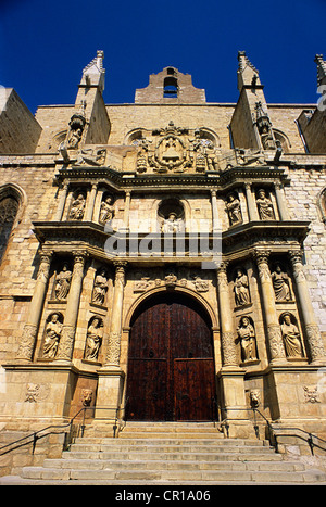 Spanien Katalonien Tarragona Provinz Conca de Barbera Comarca Montblanc Kirche Santa Maria im Herzen des mittelalterlichen Viertels Stockfoto