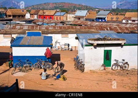 Madagaskar, Zentrales Hochland, ehemalige Provinz von Fianarantsoa, Haute Matsiatra Region, Nationalstraße 7 Ambalavao Stockfoto