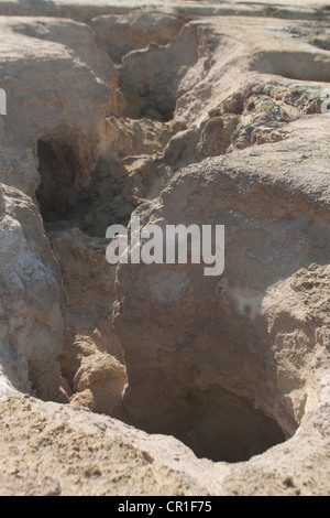 Formationen in den Krater des aktiven Vulkans Nisyros auf der griechischen Insel Nisyros... Stockfoto