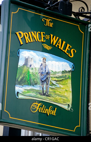 Vereinigtes Königreich, Wales, Pub Schild Stockfoto