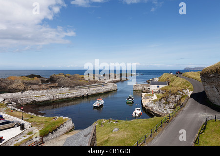 Küste von Antrim, Ballintoy Harbour, County Antrim, Nordirland, Vereinigtes Königreich, Europa, PublicGround Stockfoto