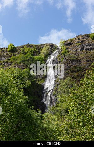 Altnagowna Wasserfall, auch bekannt als der Grey Mare Tail Glenariff Tal, Glens of Antrim County Antrim, Irland Stockfoto