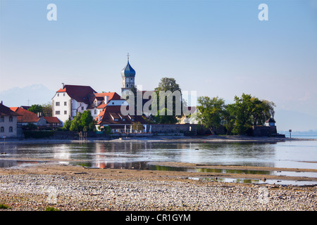 Wasserburg am Bodensee, Blick vom Malerwinkel, des Malers Sicht, Schwaben, Bayern, Deutschland, Europa, PublicGround Stockfoto