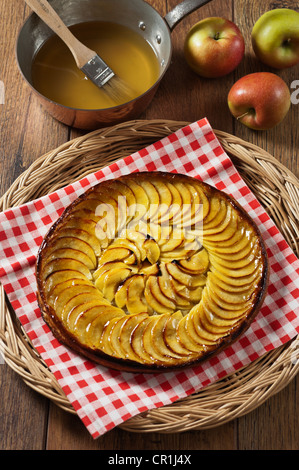 Tarte Aux Pommes feine französische Apfeltorte Stockfoto