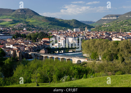 Frankreich, Aveyron, Naturpark Grands Causses, Millau und Fluss Tarn Stockfoto