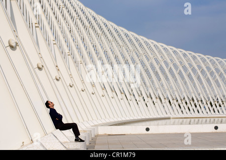 Griechenland, Attika, Athen, Maroussi, Olympiastadion OAKA Baujahr 2004 vom Architekten Santiago Calatrava, der Agora Stockfoto