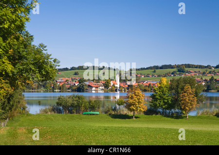 Riegsee-Dorf am See Riegsee, Upper Bavaria, Bayern, Deutschland, Europa Stockfoto