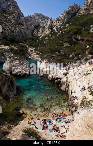 Kulturhauptstadt Europas 2013 Sugiton Calanque (Calanques Nationalpark seit, Marseille, Bouches-du-Rhône, Frankreich Stockfoto