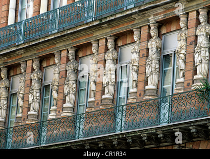 Frankreich, Haute Garonne, Toulouse, architektonische Details in Rue de Metz Stockfoto