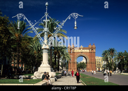 Spanien, Katalonien, Barcelona, Triumphal Bogen von dem Architekten Josep Vilaseca ich Casanovas für die Weltausstellung 1888 auf Stockfoto