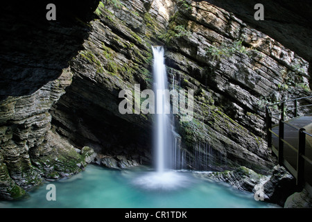 Thur Wasserfälle auf dem Saentisthur River, Unterwasser, Toggenburg, Kanton St. Gallen, Schweiz, Europa, PublicGround Stockfoto